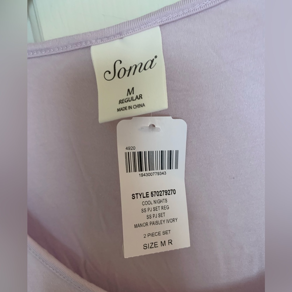 NWT SOMA Lilac soft sleep/casual shirt size Medium - Picture 2 of 4